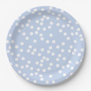 Baby Blue & White Confetti / pokadots  Papieren Bordje