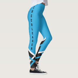 Baby Blue, White en Black Cheerleader Leggings