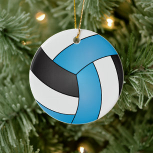 Baby Blue, White en Black Volleyball Keramisch Ornament