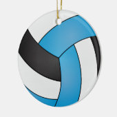 Baby Blue, White en Black Volleyball Keramisch Ornament (Links)