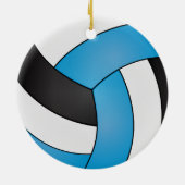Baby Blue, White en Black Volleyball Keramisch Ornament (Achterkant)