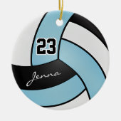Baby Blue, White en Black 🏐 Volleyball Keramisch Ornament (Voorkant)