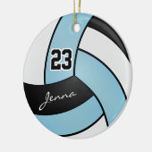 Baby Blue, White en Black 🏐 Volleyball Keramisch Ornament (Links)