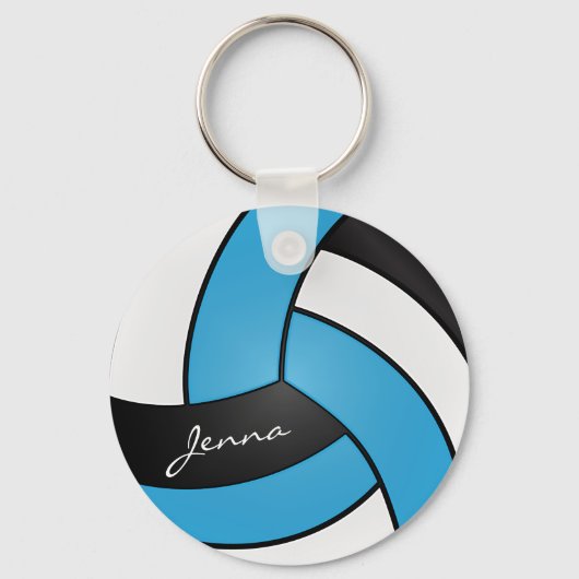 Baby Blue, White en Black Volleyball Sleutelhanger (Achterkant)