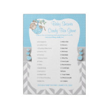 Baby Blue, White en Grey Monkey Baby shower - Game