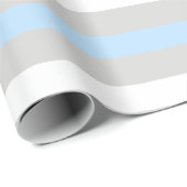 Baby Blue White en grijs gestreept verpakkingspapi Cadeaupapier (Rol Hoek)