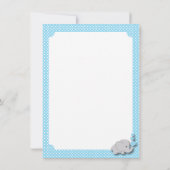 Baby Blue, White Grey Elephant Dank je Bedankkaart (Achterkant)