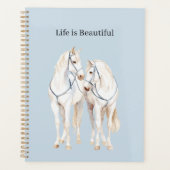 Baby Blue White Horses Planner (Voorkant)