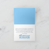 Baby Blue & White Paw Afstuderen vouwen Bedankkaart (Binnen)