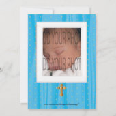 Baby Blue & White Satin Baptism / Christening Kaart (Achterkant)