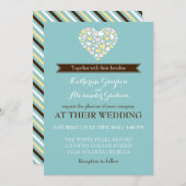 Baby Blue White Small Hearts Weddenschap Kaart (Voorkant / Achterkant)