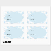 Baby Blue White Snowflakes kerst tot van Rechthoekige Sticker (Vel)
