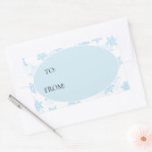 Baby Blue White Snowflakes kerst tot van Rechthoekige Sticker (Envelop)