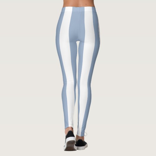 Baby Blue & White Stripe Leggings (Achterkant)