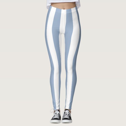 Baby Blue & White Stripe Leggings (Voorkant)