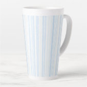 Baby Blue White Stripes Latte Mok (Rechterhoek)