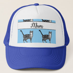 Baby Blue White Tabby cat Cats Whimsical Mom Trucker Pet