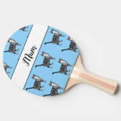 Baby Blue White Tabby cat Katten Whimsical mama Tafeltennisbatje (Zijkant)