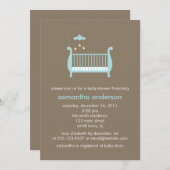 Baby Blue Wieg Boy Baby shower Kaart (Voorkant / Achterkant)