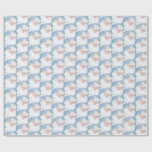 Baby Blue Wink Santa Claus kerstcadeau Cadeaupapier (Vlak)