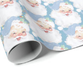 Baby Blue Wink Santa Claus kerstcadeau Cadeaupapier (Rol Hoek)