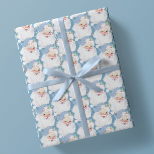 Baby Blue Wink Santa Claus kerstcadeau Cadeaupapier