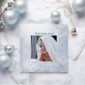 Baby Blue Winter Onederland Verjaardag uitnodiging