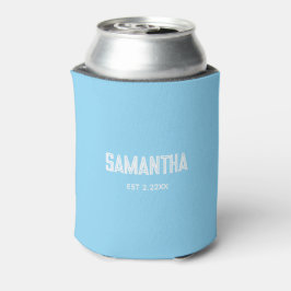 Baby Blue & witte monogram naam Koeler