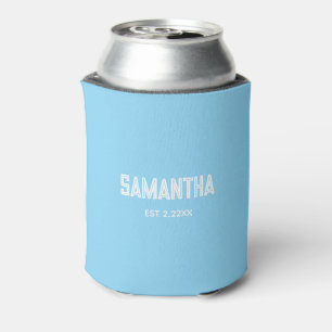 Baby Blue & witte monogram naam Koeler