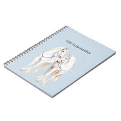Baby Blue Witte Paarden Notitieboek (Linkerzijde)