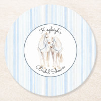 Baby Blue Witte Paarden Strepen Bruidscadeau 