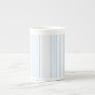 Baby Blue Witte Strepen Porselein Kop