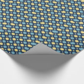 Baby Blue Yellow Polka Dots Gift Paper Cadeaupapier (Hoek)