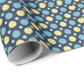 Baby Blue Yellow Polka Dots Gift Paper Cadeaupapier (Rol Hoek)