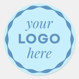 Baby Blue Zakelijke Logo Schaalrand Cirkel Sticker