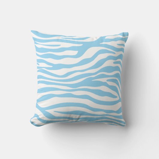 Baby Blue Zebra Animal Print Kussen (Voorkant)
