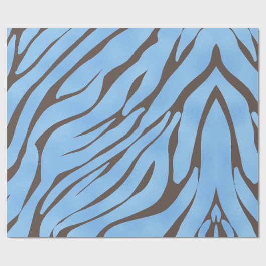 Baby Blue Zebra Patroon Cadeaupapier (Vlak)