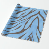 Baby Blue Zebra Patroon  Cadeaupapier (Uitgerold)