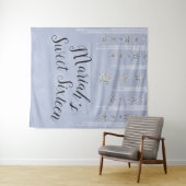 Baby Blue & Zilver Glitter Sterren Sweet 16 Feest Wandkleed (In Situ (horizontaal))