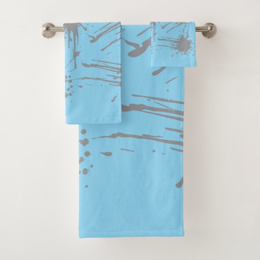Baby Blue Zilver Klassiek Bad Handdoek (Insitu)