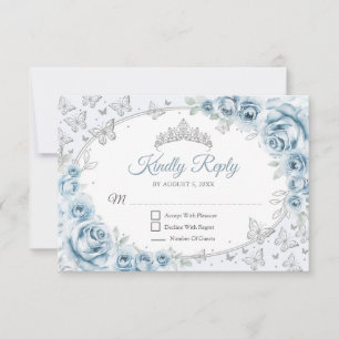 Baby Blue Zilver Quinceanera Antwoord