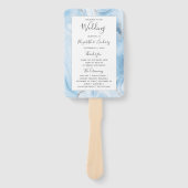 Baby Blue Zilveren Agate Huwelijksprogramma Handwaaier (Voorkant)