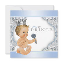 Baby Blue Zilveren Prins Baby Shower