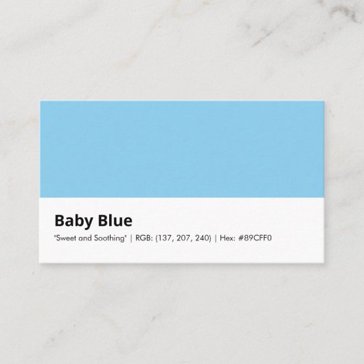 Baby Blue | "Zoet en Kalmerend" Visitekaartje (Voorkant)