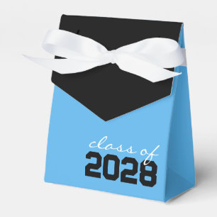 Baby Blue & Zwarte Afstudeer Favor Dozen Bedankdoosjes
