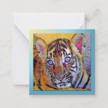 Baby Blues Eyes Tiger Cub Flat Note Kaart