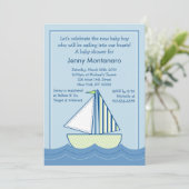 Baby Boats Sailships Baby Shower Invitations Kaart (Staand voorkant)