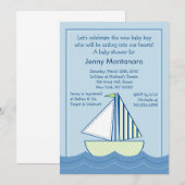 Baby Boats Sailships Baby Shower Invitations Kaart (Voorkant / Achterkant)