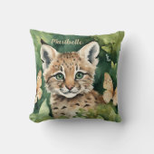 Baby Bobcat Meisjes Gepersonaliseerd Kussen (Voorkant)