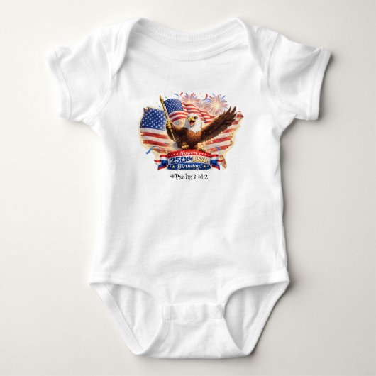 baby body Blessed Gefeliciteerd 250e verjaardag VS Romper (Voorkant)